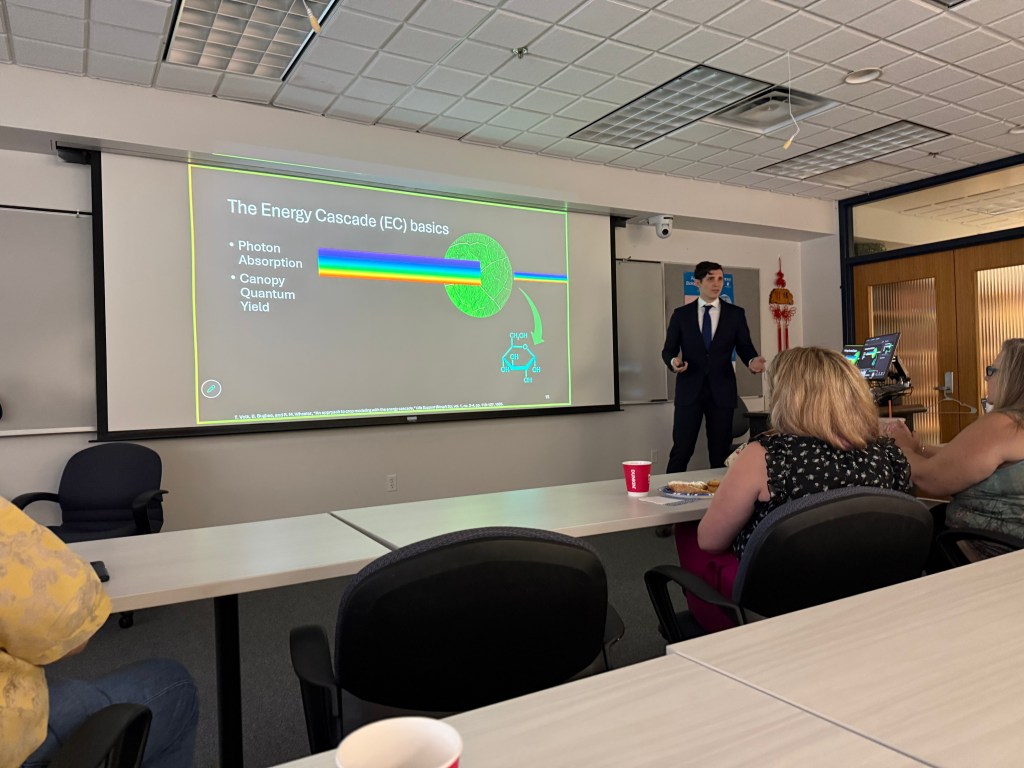 Donald Coon presenting at the public portion of his dissertation defense